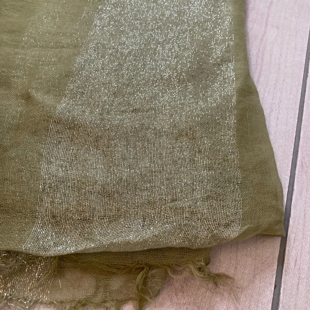 Collection Eighteen Oversized Metallic Light Green Fringe Scarf | 50x50